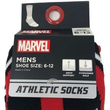 Marvel Deadpool Athletic Socks Size 6-12