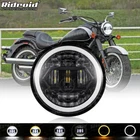 5.75" 5 3/4" LED Headlight Turn Signal DRL For Kawasaki Vulcan 900 VN900C Custom