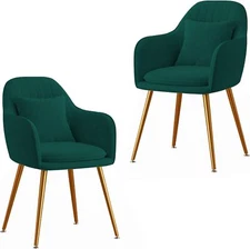 Set 2 Velvet Chiars Furniture Living Dining Room Accent Arm Chairs Upholstered