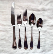 SOAR Oneida Lot of 5 Pieces Place Setting Stainless Glossy Flatware Preowned