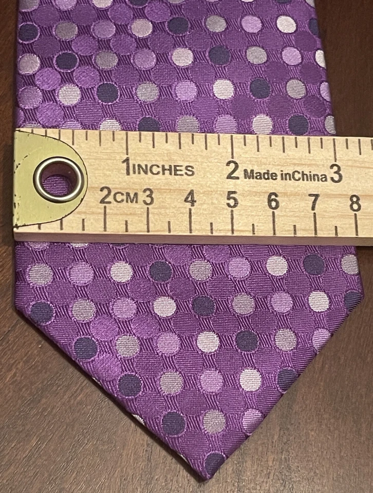 Kenneth Cole Reaction 紫色灰色 100% 真丝男式领带中国制造 — 第 4/4 张图片