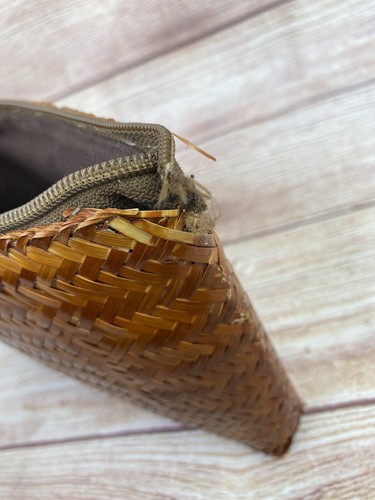 Vintage Boho Bohemian Woven Bamboo Zip Clutch Purse Philippines (***Note Zipper) - Picture 12 of 12