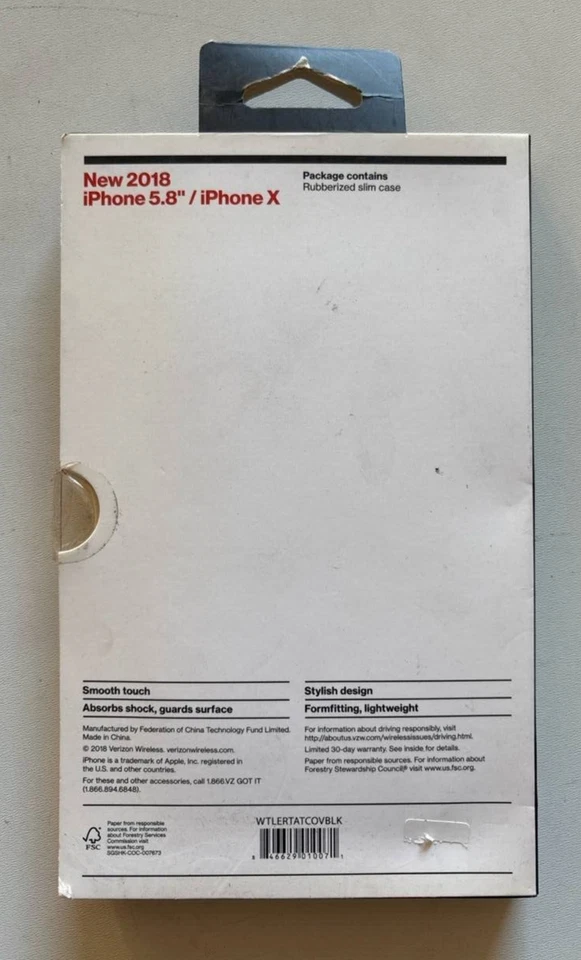 60 Verizon Funda Delgada Cubierta Trasera de Goma para iPhone XS X 5.8" Oferta al por mayor Foto 4 de 4