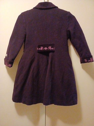 Rothschild Wool Coat Girls 6 Purple pink Classic Victorian Vintage Style - Picture 2 of 3