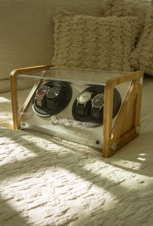 Double Automatic 4 Watch Winder rotating display box Tourbillon Winders NEW! - Image 2 of 4