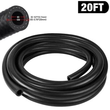 20FT Fuel Hose Line 1/2" 13mm ID Push Lock NBR Rubber SAE 30R7 300PSI