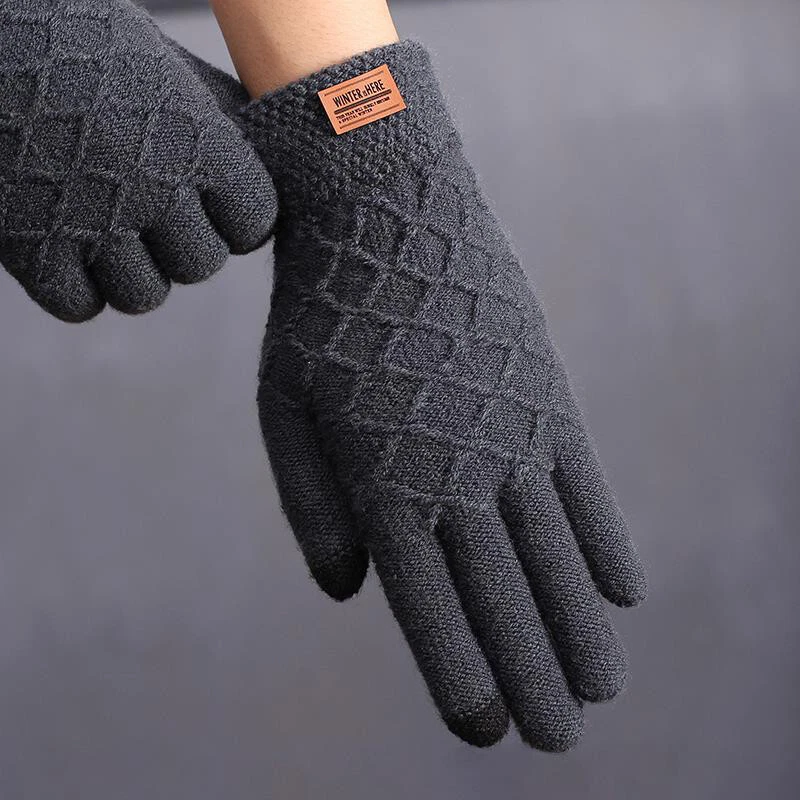 Herren Warm Winter Dicke Thermo Wolle Gestrickt Stretch Handschuhe Touchscreen, - Bild 4 von 4