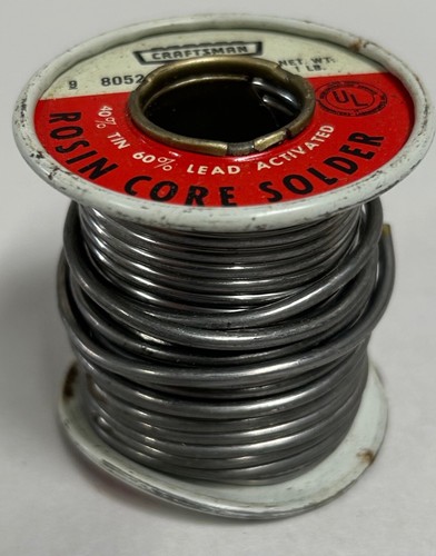 Vintage Sears Craftsman Rosin Core Wire Solder 40% Tin 60% Lead (A5) - Picture 2 of 5