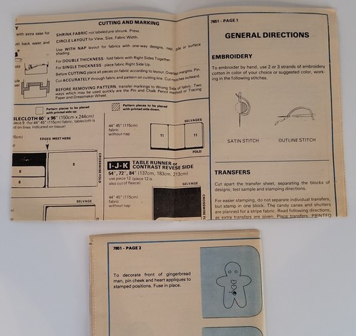 Vintage McCall's 7651 1981 Holiday Table Setting Package Schnittmuster ungeschnitten - Bild 5 von 5