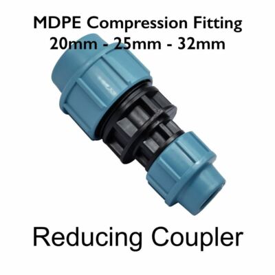 Klemmring Reduzier-Kupplung MDPE Fitting Bewässerung 20mm 25mm 32mm nicht