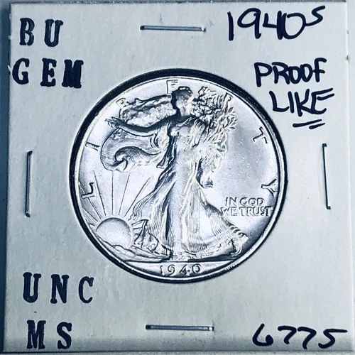 1940 S BU GEM LIBERTY WALKING SILVER HALF UNC MS+++ U.S. MINT RARE COIN 6775
