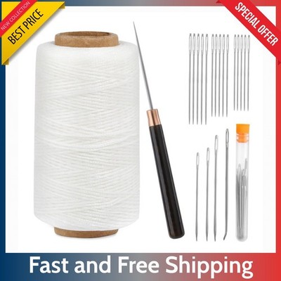 273 yard Upholstery Waxed Thread Kit - Heavy Duty Leather Shoe Repair Awl Set...