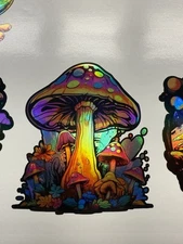 Psychedelic Mushroom Holographic Vinyl Decal