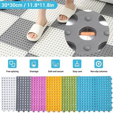 Mat Non-Slip Matting Outdoor Entrance Pool Drainage Garden Flooring Mat 30*30cm
