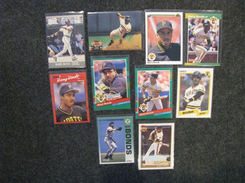Barry Bonds  10-Card Lot UDC, Topps, Fleer, Donruss  - see description