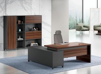 Schwarz-Brauner Eckschreibtisch Designer Arbeitszimmer Edler BüRotisch