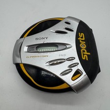 Sony Sports CD Walkman D-SJ15 Portable CD Player Yellow Silver For Parts Repair
