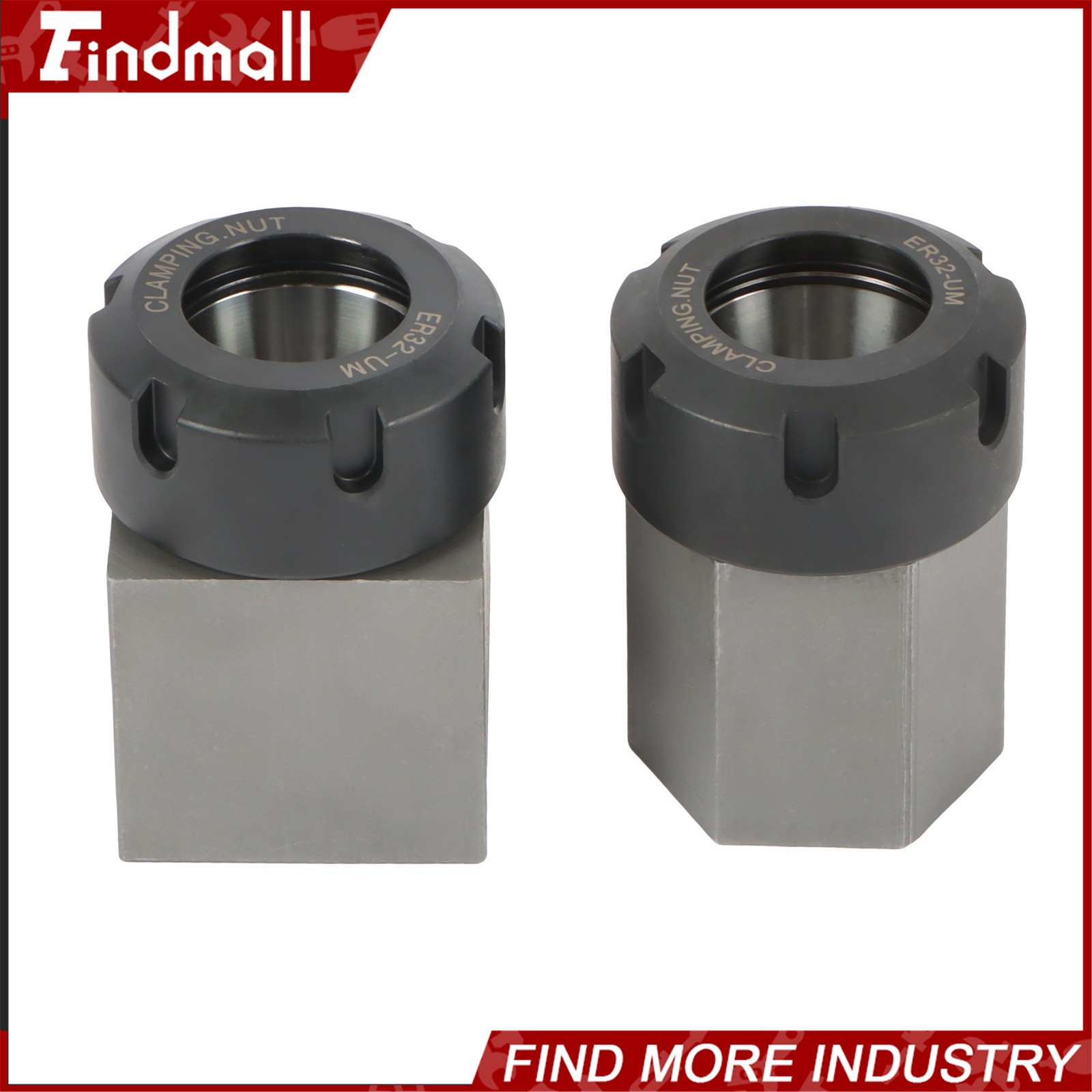 Findmall ER32 Collet Block Spring Hex & Square Chuck Holder For CNC Machine