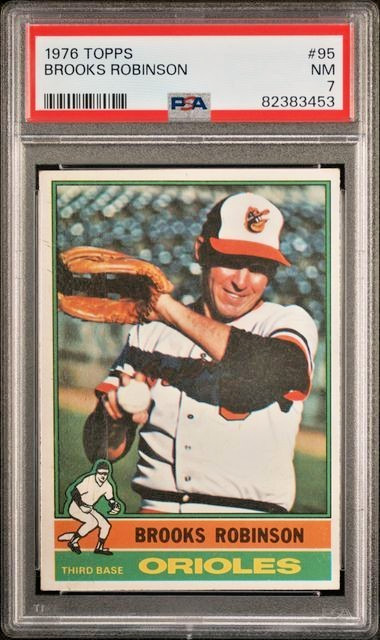 1976 Topps Baseball Brooks Robinson PSA 7 NM Baltimore Orioles Card #95     cc17