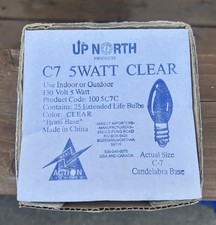C7 5-Watt Night Light Bulbs, Clear, for Lamps Night Box of 25