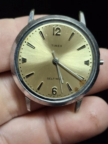 Timex Viscount 1967 Silver Tone Mens Vintage 1960s Automatic Self Winding Watch