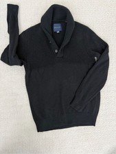 American Eagle Outfitters Black Shawl Collar Knit Sweater Men's
