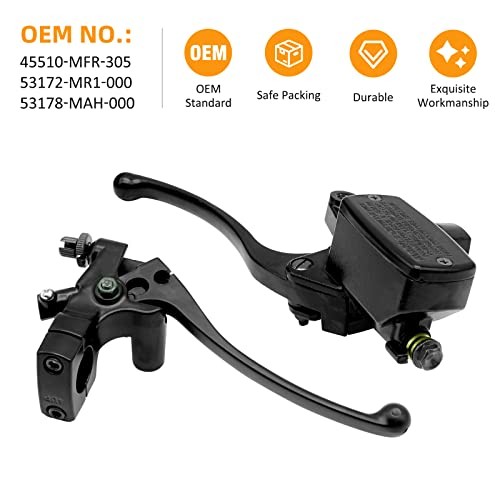 Brake Master Cylinder Clutch Lever 1" 25mm Compatible with Honda VT600 Black -