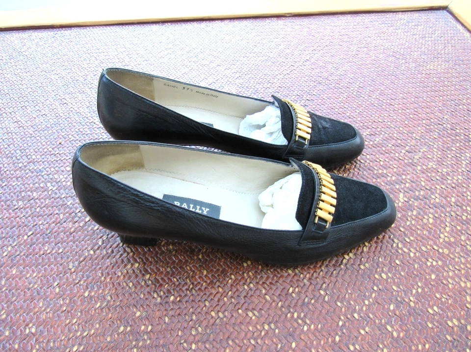 Mocassins à talons cuir noir P 37,5 Bally - Photo 2/4