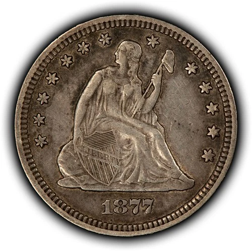 1877 25c Seated Liberty Silver Quarter - Luster - XF - SKU-Z6447
