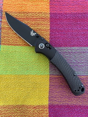 Benchmade Mini Crooked River Carbon Fiber Handle Folding Knife S90v Blade