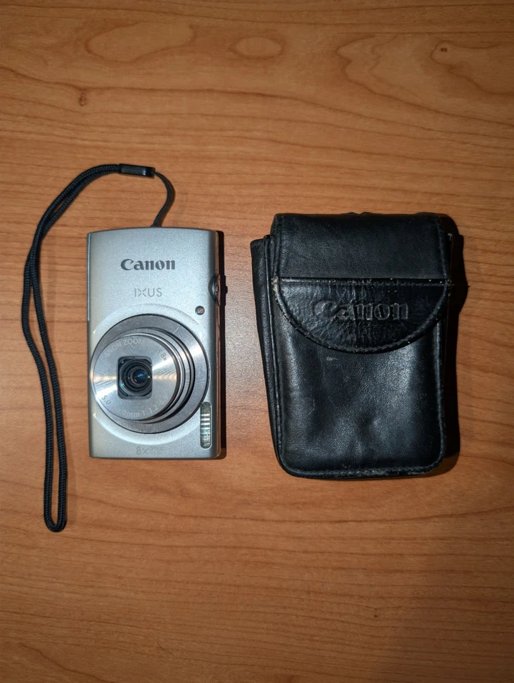 Canon Ixus 175 Vintage Silver Digicam - READ DESC - 20MP 8x Zoom - Leather Carry - Immagine 3 di 4