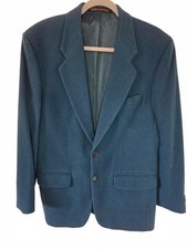 Vintage St Michael Teal Wool Blazer 90s Retro Dark Kingfisher Smart Suit 38 M