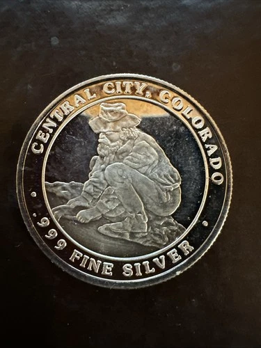 Historic Colorado Mining Central City  .999 Silver Proof Round