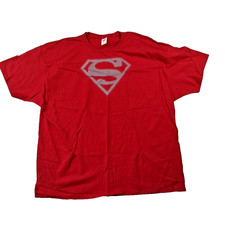 Camiseta Superman Escudo Carmesí y Crema "Cardinal" Talla 3X Nueva Stock Antiguo