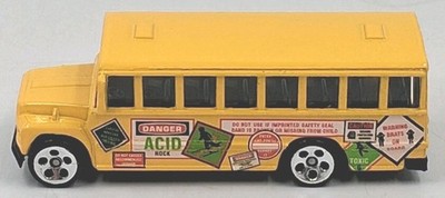 1988 Hot Wheels Yellow School Bus Brats on Board Danger Acid Rock 1:64 Diecast