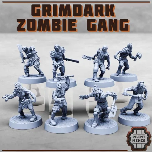28mm Grimdark Zombies Gang (Heroic Scale)
