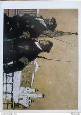 KV) 1910 RUSSIAN EMPIRE, ILLUSTRATED POSTCARD SHOWING A WINTER SCENE WITH ARMED