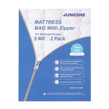 2 PK Twin Mattress Storage Bags with Zipper, 5 Mil Thick Cover Plastic Matt...