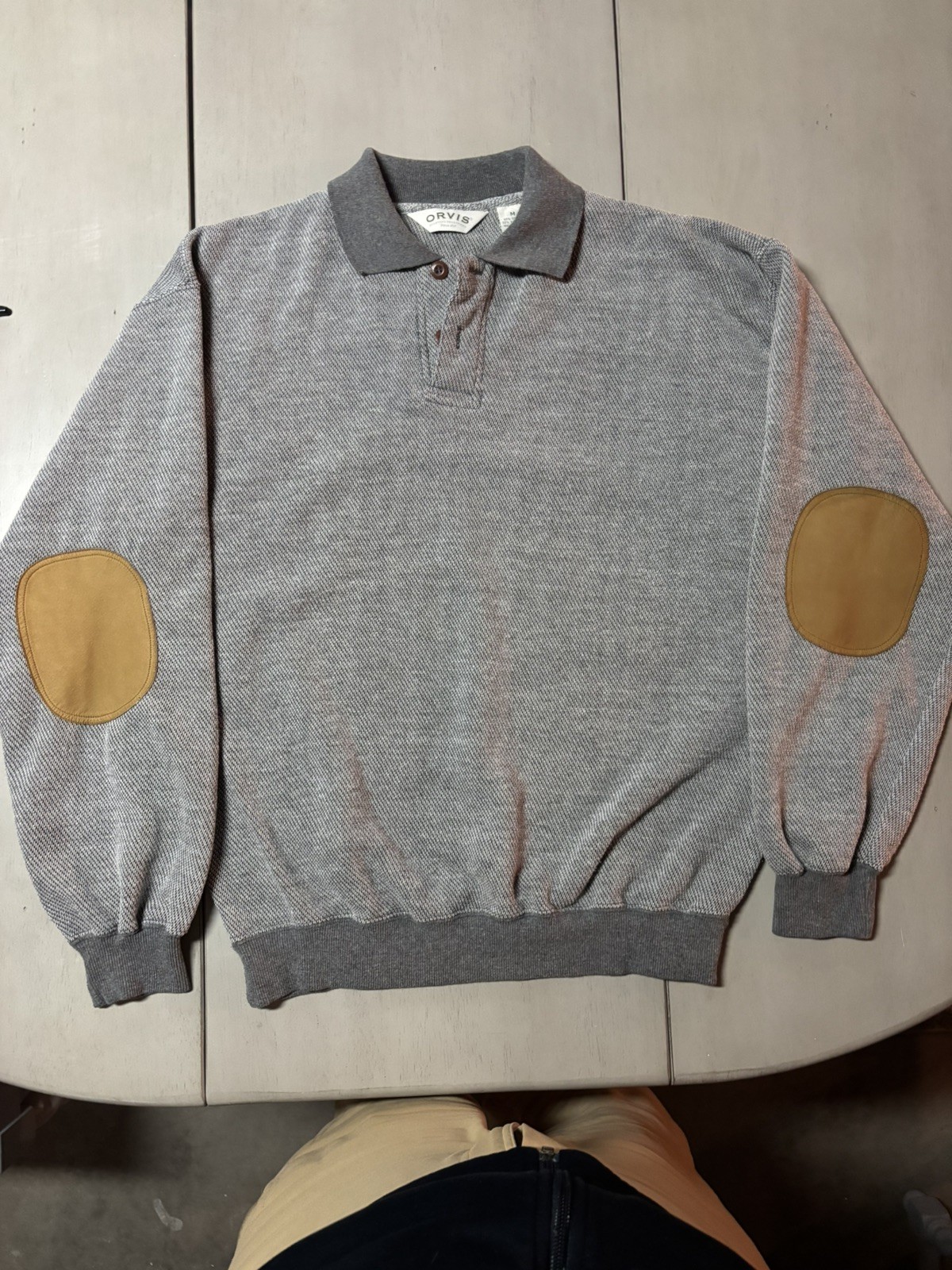Orvis Elbow Patch Button Pullover Sweater m - image 1