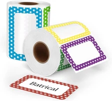 Batrical 3.5"x2.25" Colorful Name Tags 200pc 5 Colors Name Tag Stickers for Offi