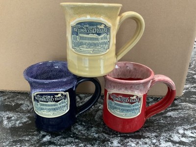3 Deneen Pottery Hand Thrown The Inn At Westwynd Farm Coffee Mugs NEW