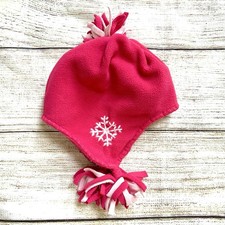 Gap Kids Pink Pom Pom Fleece Snowflake Winter Hat Girl s size 4 5