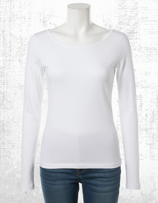 Damen Fat Face Bio Bree Baumwolle T-Shirt Langarm Freizeit Weiß (Defekt)