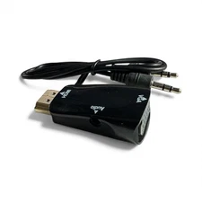 HDMI to  VGA Adapter 1080p Converter HDTV for Beamer PC Laptop 3,5mm Audio Cable