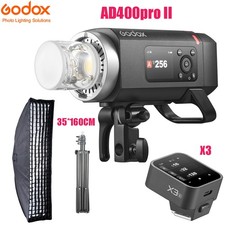 GODOX AD400Pro II 2.4G TTL 400Ws Outdoor Flash X3 trigger 35 160cm Softbox Stand