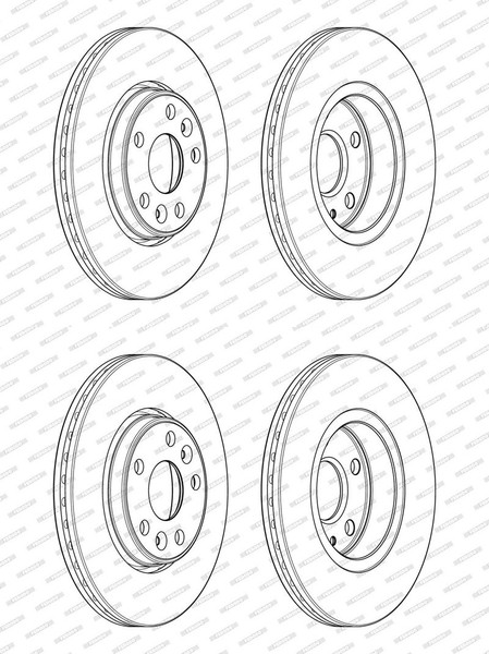 2X Ferodo 280Mm Bremsscheiben BelÜFtet Vorne Passend FüR Renault Kangoo Megane |-image