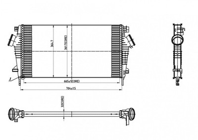 Hart 612 538 intercooler for Opel, Saab