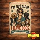 Crazy Dog Lady Chains Decor Vintage Metal Tin Sign Pet Lover Wall Plaque