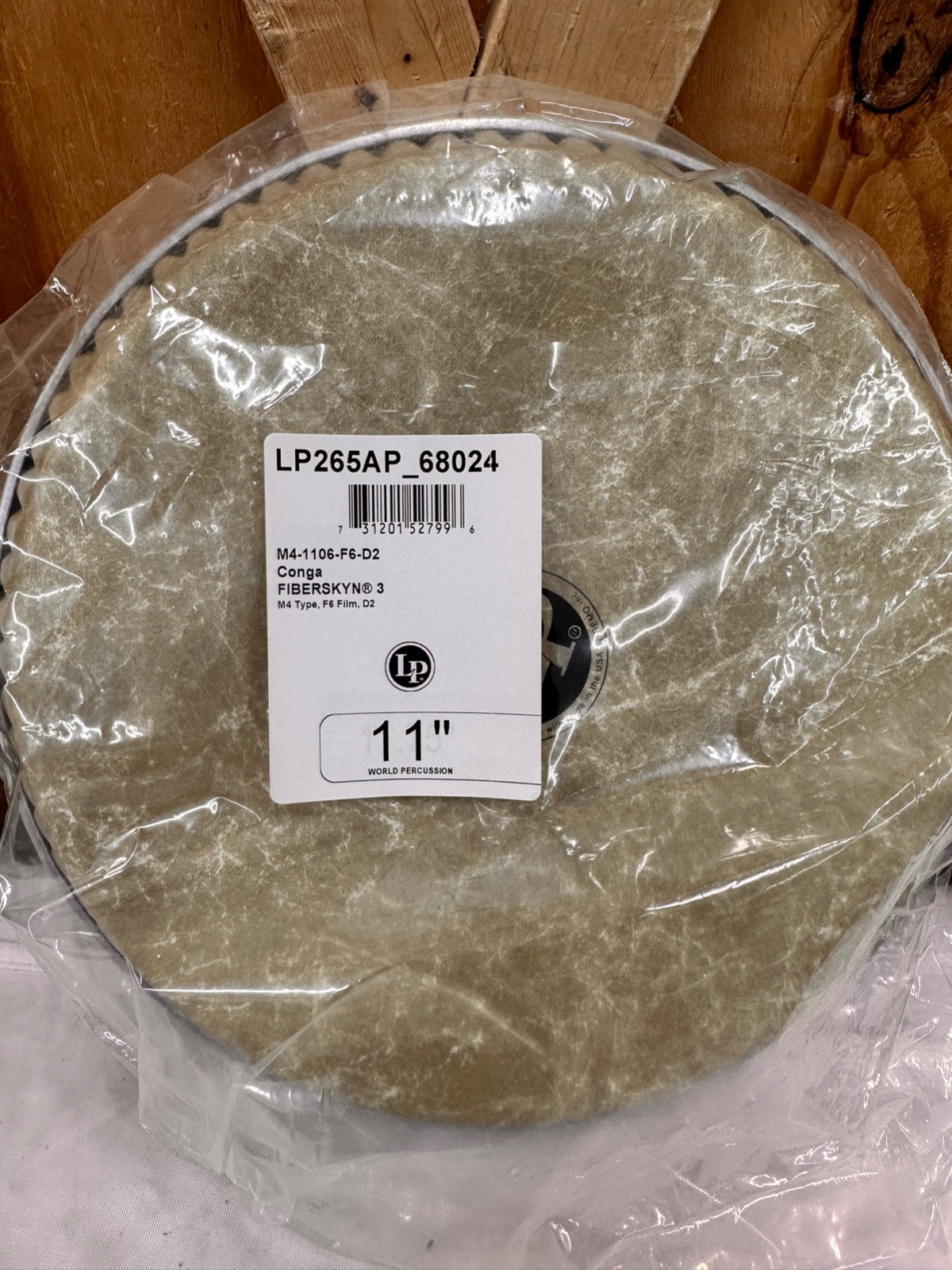 LP265AP Latin Percussion  Fiberskyn 3  11" Conga Drumhead M4-1106-F6-D2 NOS