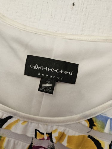 CONNECTED APPAREL size 12 floral dress stretch bodycon frill - Picture 10 of 11